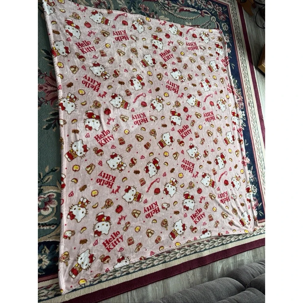 Hello Kitty Super Soft Pink Cinnamon Sanrio 60x70 Blanket Cheese Cake Cute Clean